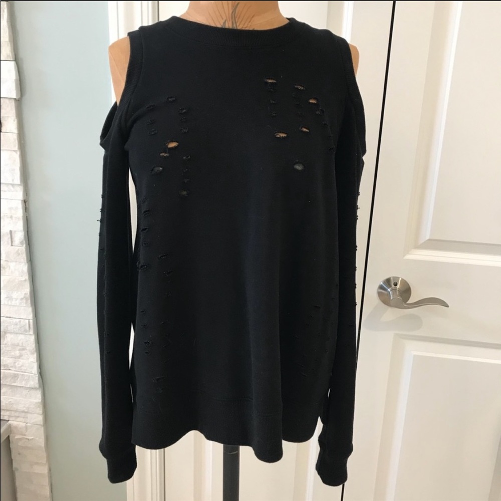 Cold shoulder cut out sweater